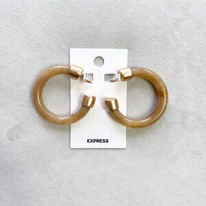 Express Tan Acetate Tube Hoop Earrings